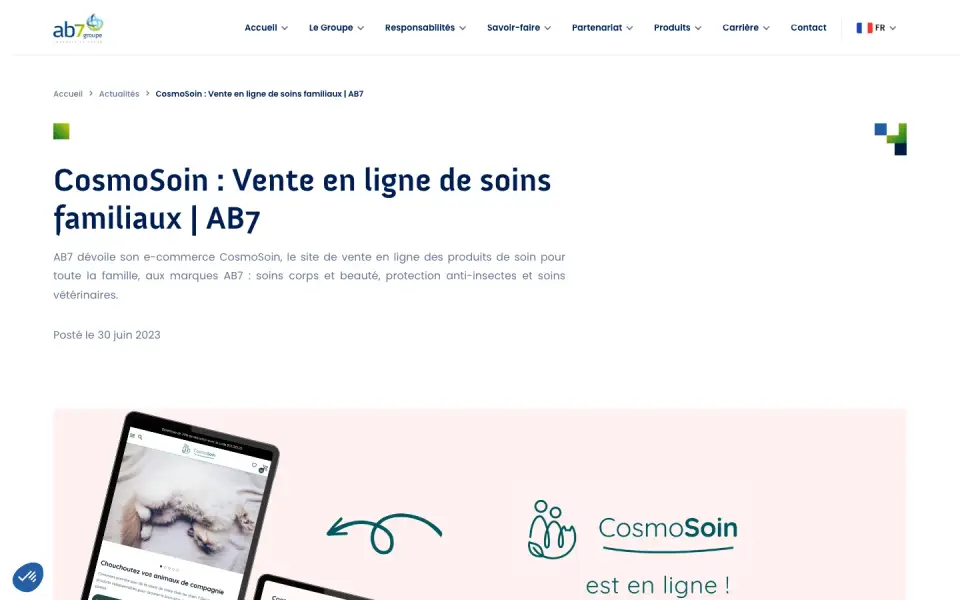 Cosmosoin home page on desktop