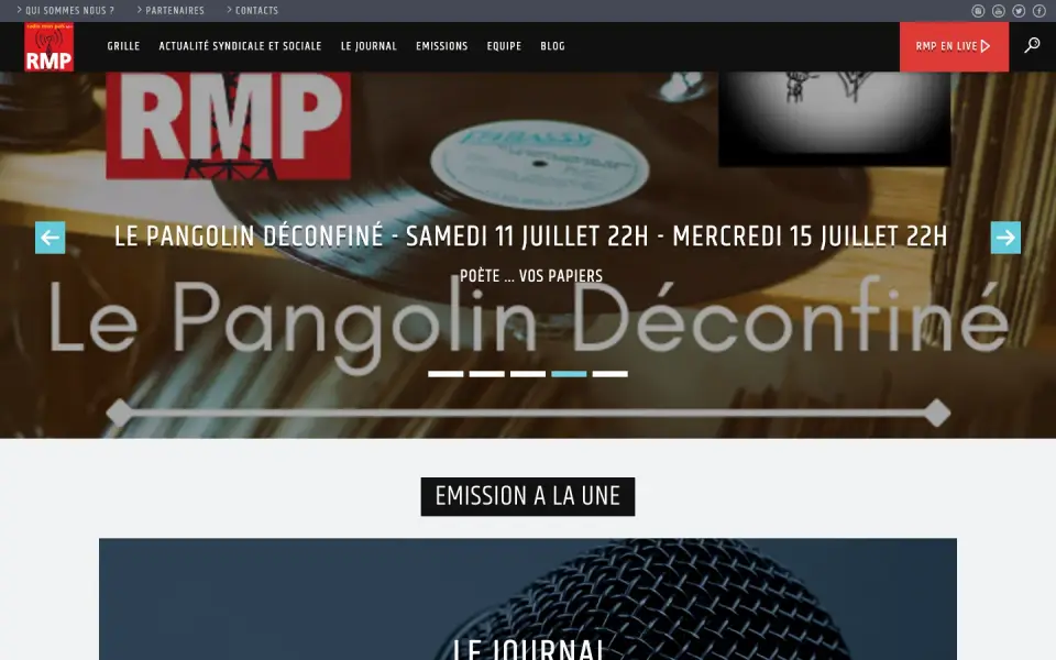 Radio Mon Pais home page on desktop