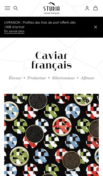Sturia Caviar on mobile